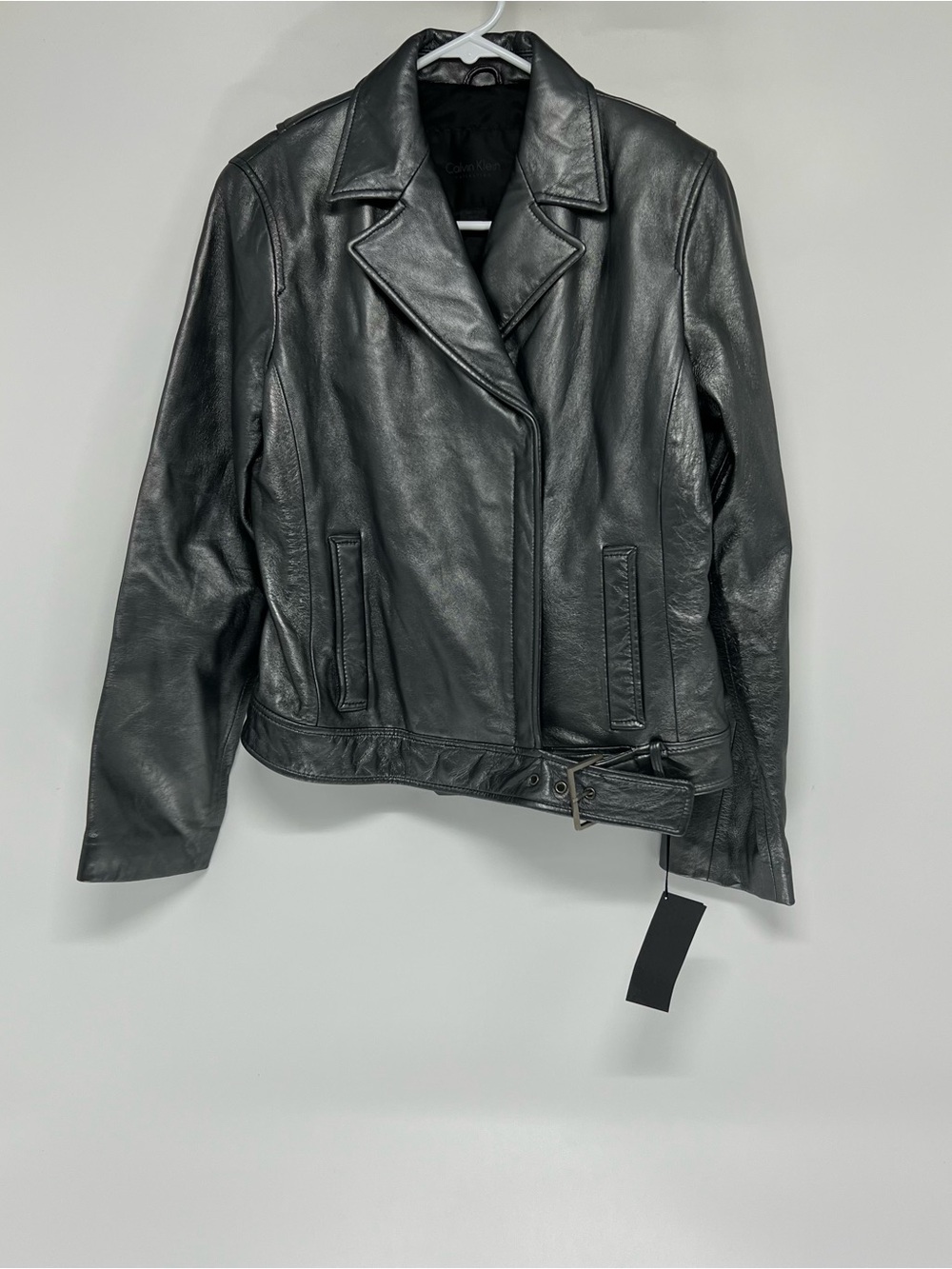 Calvin Klein NWT leather moto jacket women’s small
